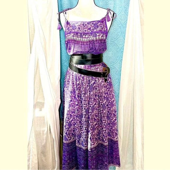 🌺SOLD🌺 NWT Blue Boheme Betsy Printed Maxi Dress Lavender - Picture 3 of 7